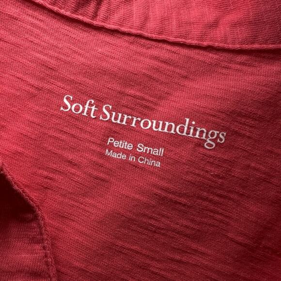 Soft Surroundings Danielle Dress Size Small Petite Coral Orange Mixed Buttons - Picture 12 of 13